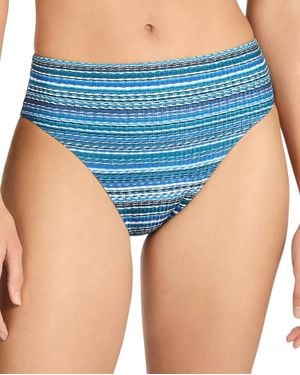 Robin Piccone Emilia High Waist Bikini Bottom - Blue