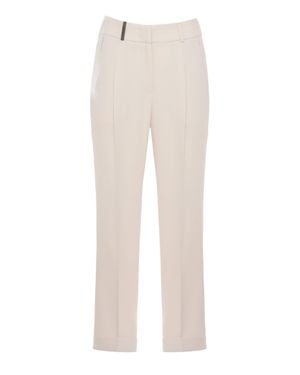 Peserico Embellished Straight-Leg Pants - White
