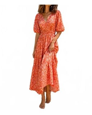 The Korner Bloom Maxi Dress - Red