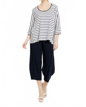 Sympli Wide Leg Cropped Pants - Blue
