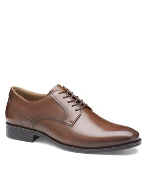 Johnston & Murphy Reeve Plain Toe Dress Casual Lace-Up Shoe - Brown
