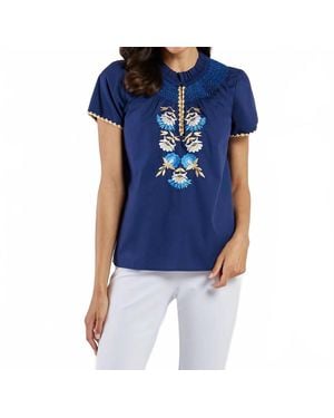 Jude Connally Keaton Top Stretch Poplin - Blue