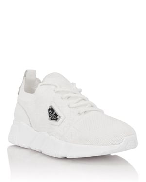 Philipp Plein Runner Sock Triangle Placca - White