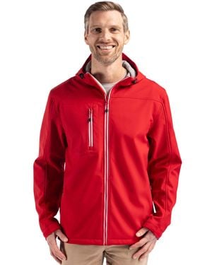 Clique Telemark Eco Stretch Softshell Full Zip Hooded Jacket - Red