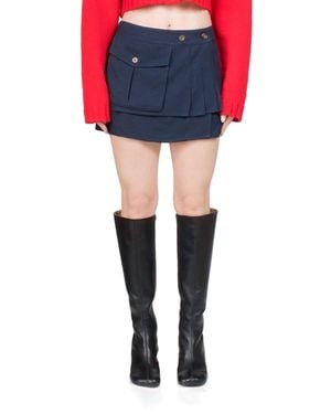 Ciao Lucia Oskar Twill Mini Skirt - Blue