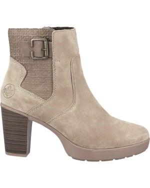 Rieker Eva 52 Suede Ankle Booties - Brown