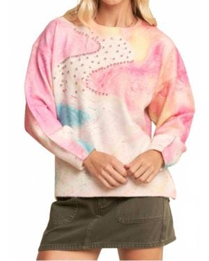 Davi & Dani Watercolor Whisper Sweater - Pink