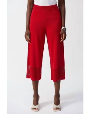Joseph Ribkoff Sweater Knit Culotte Pants - Red