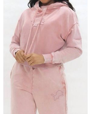 Pro Standard Classic Enzyme Wash Cropped Pullover Hoodie - Pink