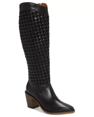 Lucky Brand Abeny Boots Leather Snip Toe Knee-High Jobb1299 - Black