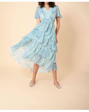 Hale Bob Sania Tiered Chiffon Maxi - Blue
