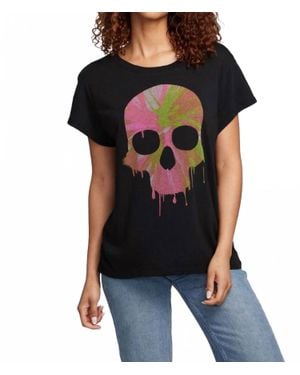 Chaser Brand Spin Paint Skull Tee - Black