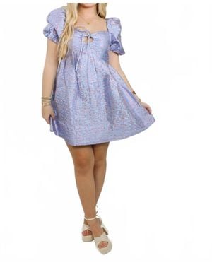 BuddyLove Josie Puff Sleeve Dress - Blue