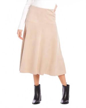 Karen Kane Faux Suede Skirt - Natural