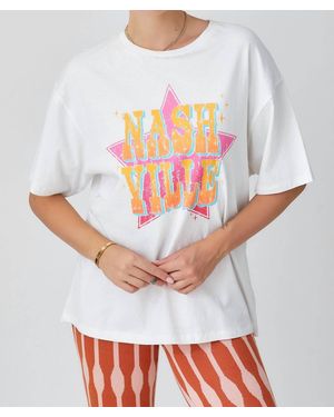 Baevely By Wellmade Nashville Graphic Short Sleeve Tee - Gray