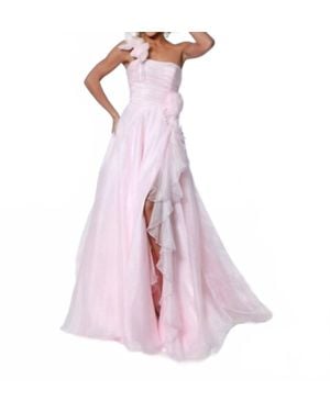 Johnathan Kayne One Shoulder Floral Gown - Pink