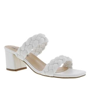 Bellini Fuss Sandals Faux Leather Braided Strap Slide Gal1124 - White