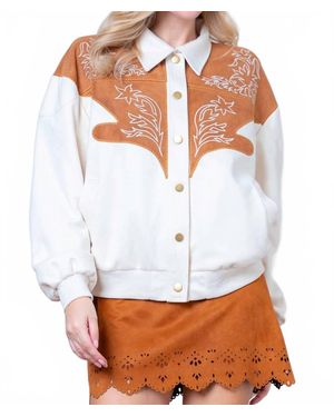 Taelynn Western Embroidery Jacket - White