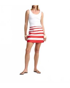 Aston Studio Ula Denim Mini Skirt - Red