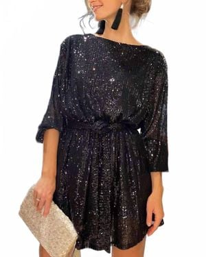 Mccolin Shimmer Nights Mini Dress - Black