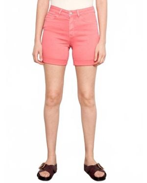 Charlie b Twill Shorts With Rolled Hem - Pink
