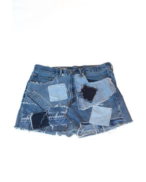 KnotWtr Patch Denim Skirt - Blue