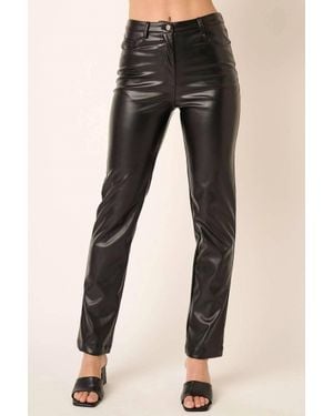 Mittoshop Jett Faux Leather Pants - Black