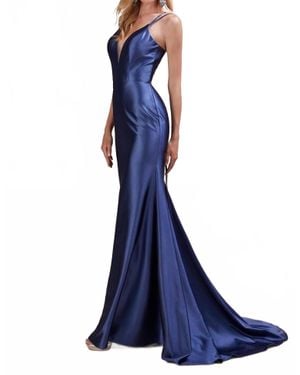 Andrea & Leo Couture Formal Mermaid Gown - Blue