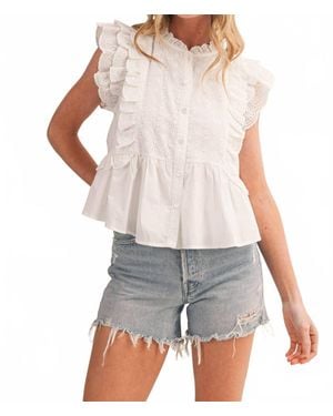 ..,merci The Grace Peplum Top - White