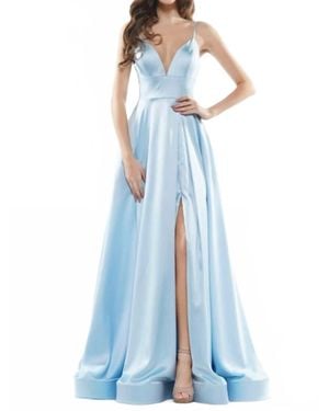 Colors Dress A Line Satin Gown - Blue