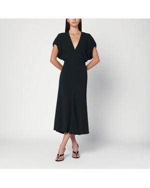 Victoria Beckham Dark Midi Dress - Black