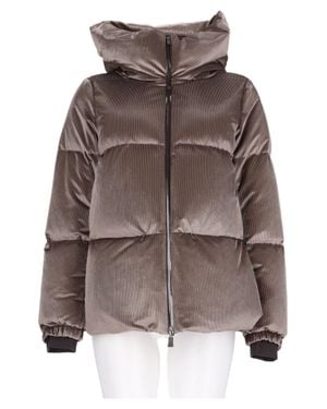 Herno Plush Padded Hooded Polyester-Blend Jacket - Brown