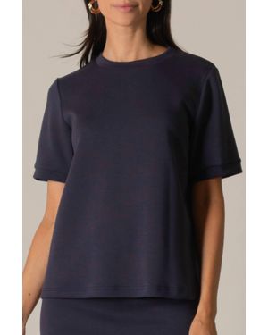 P.Cill Laura Butter Modal Short Sleeve Tee Top - Blue
