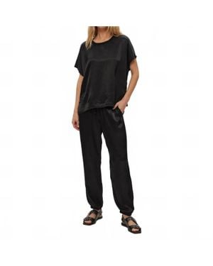 Michael Stars Flow Satin Tee - Black