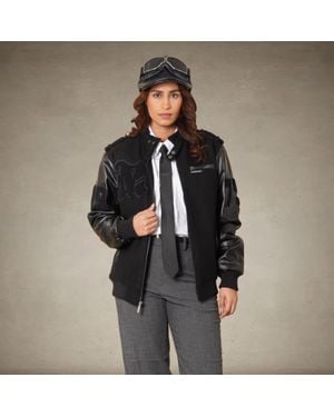 Members Only Oversized Varsity Jacket - Black