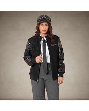 Members Only Oversized Varsity Jacket - Black