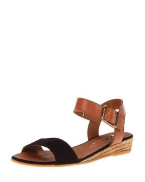 Eric Michael Amanda Wedge Sandals - Brown