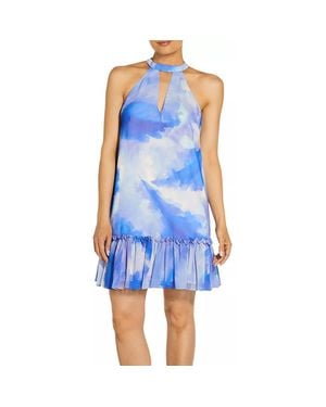 Aidan By Aidan Mattox Beach Mini Shift Dress - Blue