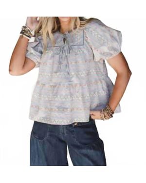 Listicle The Floral Lace Blouse - Gray