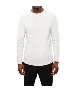 Cuts Ao Long Sleeve Curve Hem Tee - White