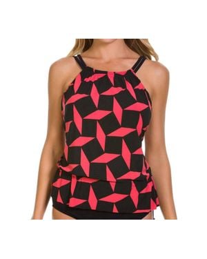 Magicsuit Gridlock Jodi High Neck Underwire Tankini Top - Red