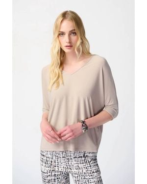Joseph Ribkoff Silky Knit Reversible Boxy Top - Multicolor