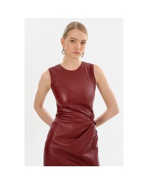 Lamarque Brett Faux Leather Dress - Red