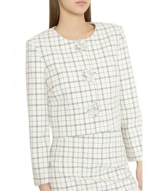 MILLY Mika Plaid Jacket - White