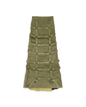 Who Decides War Grid Bondage Maxi Skirt - Green
