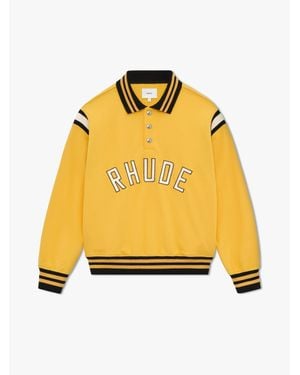 Rhude Ls Warm Up Polo - Yellow