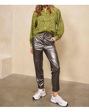 EsQualo Metallic Pullup Pants - Green