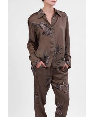 Las Sureñas Astrology Button-Down Shirt - Brown