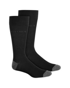 Perry Ellis Portfolio H859601 Crew Socks Stretch Full Toe Ups1001 - Black