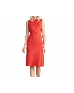 Narciso Rodriguez Pleated Virgin Wool Dress - Red